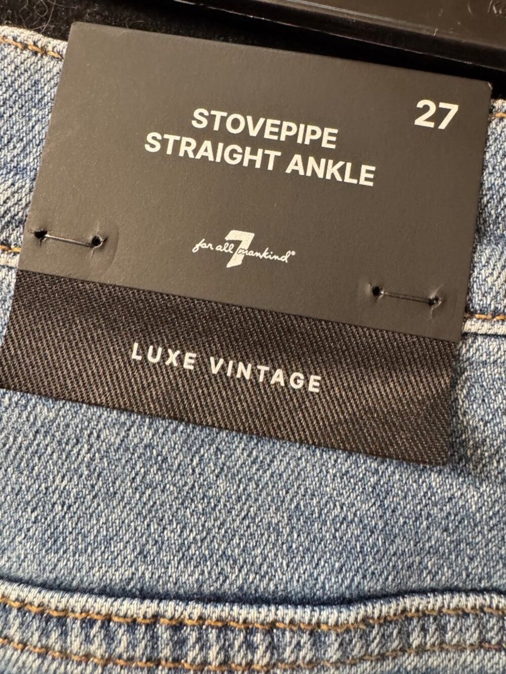 7 For All Man Kind Size 27 Stovepipe Straight Ankle Oceanstone NWT $228 Wide Leg - Picture 5 of 16